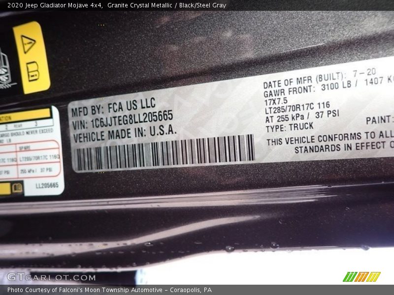 Granite Crystal Metallic / Black/Steel Gray 2020 Jeep Gladiator Mojave 4x4