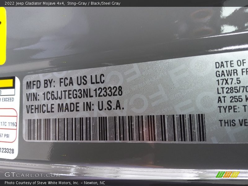 Sting-Gray / Black/Steel Gray 2022 Jeep Gladiator Mojave 4x4