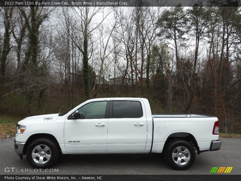 Bright White / Black/Diesel Gray 2022 Ram 1500 Big Horn Crew Cab