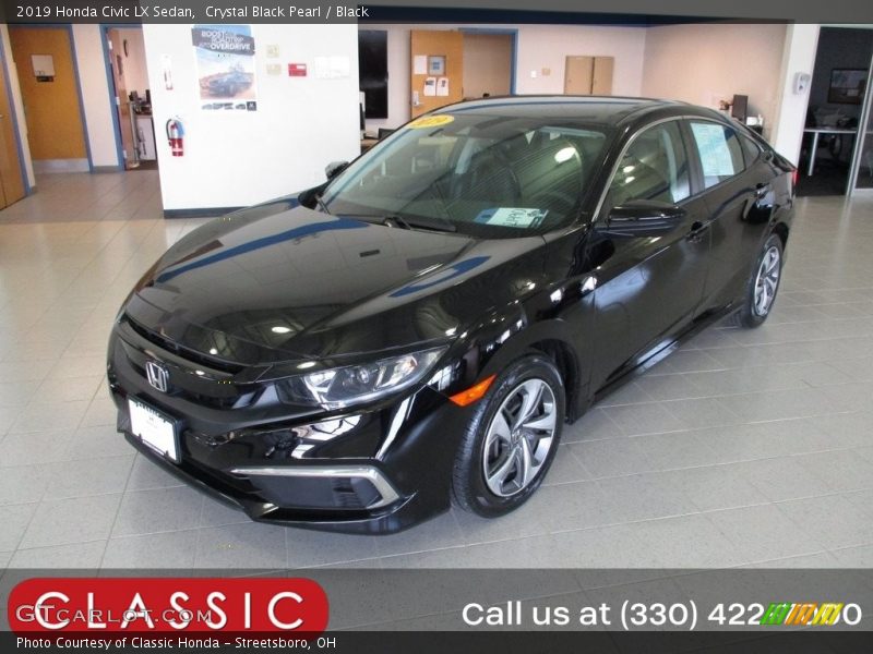 Crystal Black Pearl / Black 2019 Honda Civic LX Sedan