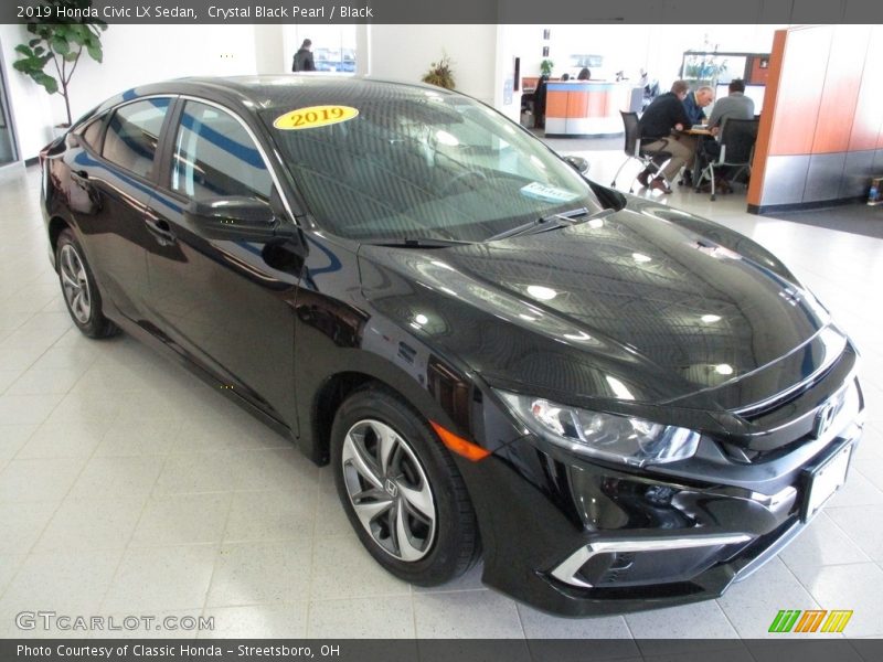 Crystal Black Pearl / Black 2019 Honda Civic LX Sedan