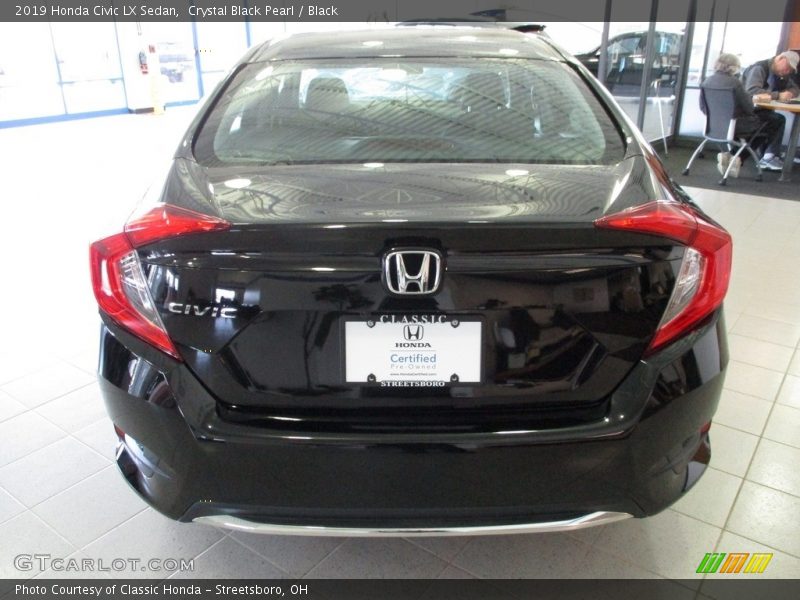 Crystal Black Pearl / Black 2019 Honda Civic LX Sedan