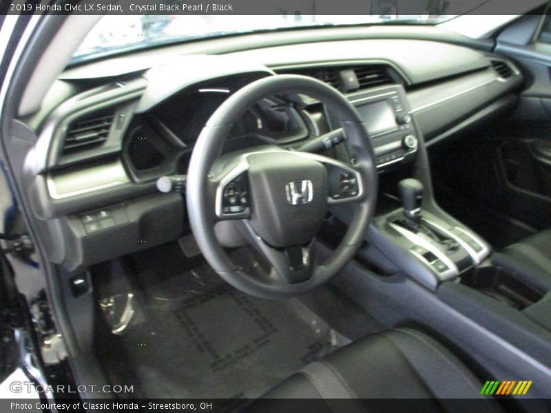 Crystal Black Pearl / Black 2019 Honda Civic LX Sedan