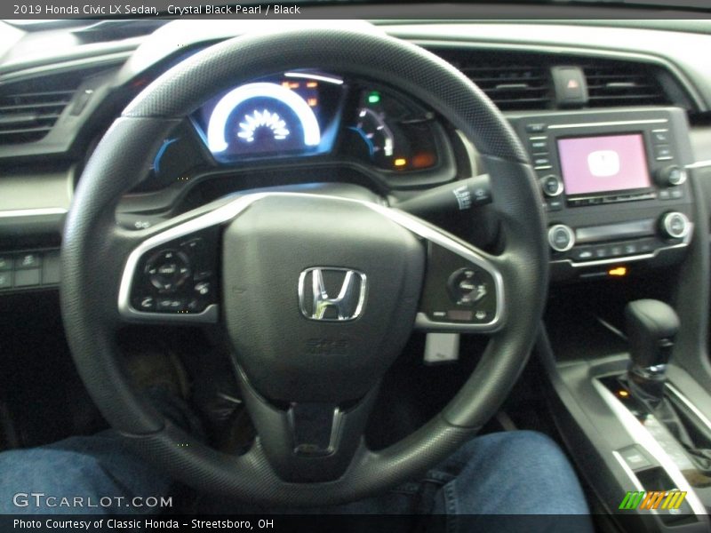 Crystal Black Pearl / Black 2019 Honda Civic LX Sedan