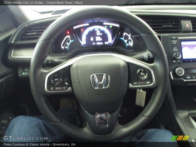 Crystal Black Pearl / Black 2019 Honda Civic LX Sedan