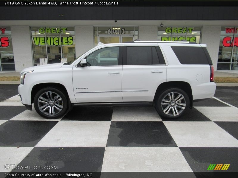 White Frost Tintcoat / Cocoa/Shale 2019 GMC Yukon Denali 4WD