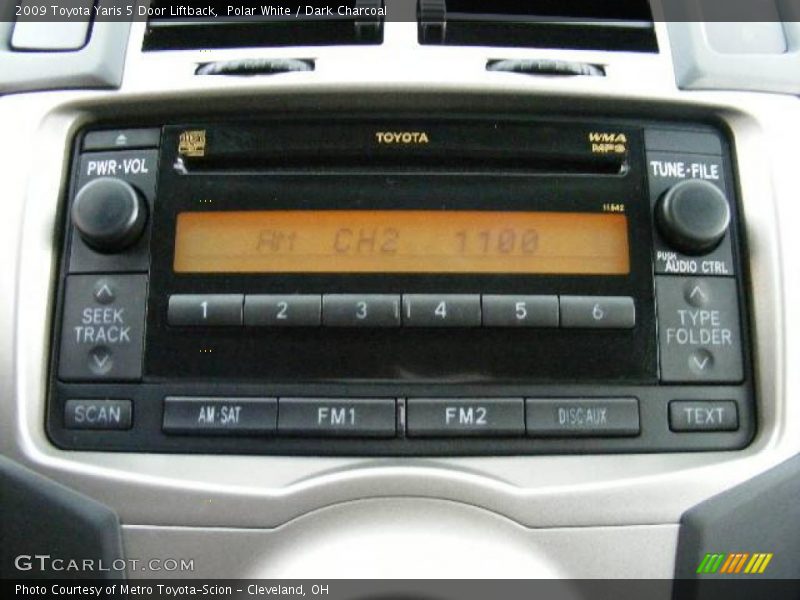 Polar White / Dark Charcoal 2009 Toyota Yaris 5 Door Liftback