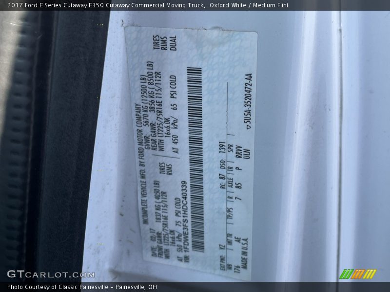 Oxford White / Medium Flint 2017 Ford E Series Cutaway E350 Cutaway Commercial Moving Truck