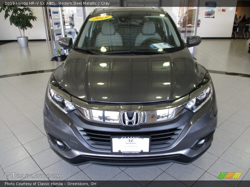 Modern Steel Metallic / Gray 2019 Honda HR-V EX AWD
