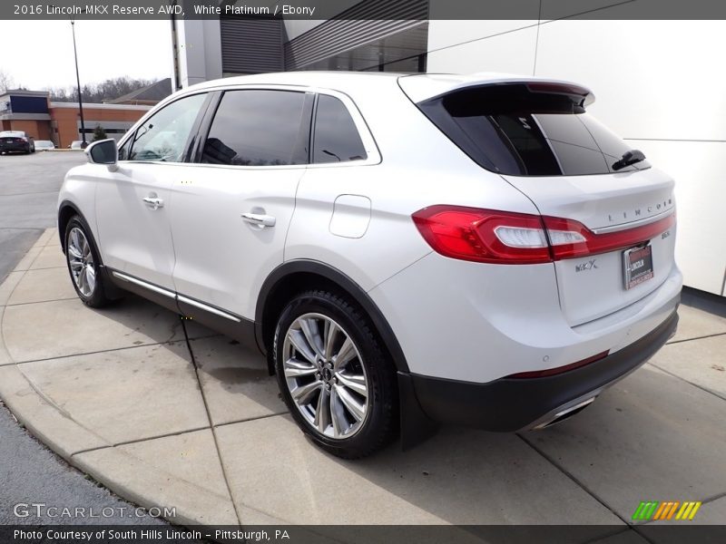 White Platinum / Ebony 2016 Lincoln MKX Reserve AWD
