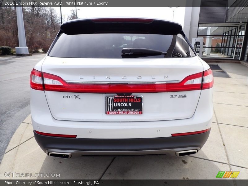 White Platinum / Ebony 2016 Lincoln MKX Reserve AWD