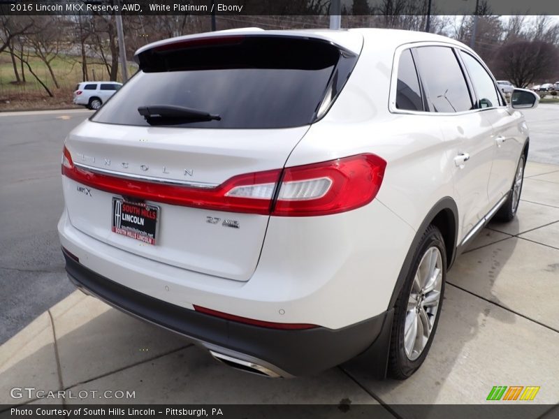 White Platinum / Ebony 2016 Lincoln MKX Reserve AWD