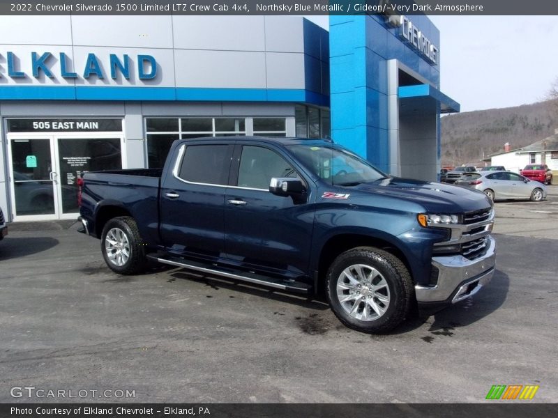 Northsky Blue Metallic / Gideon/­Very Dark Atmosphere 2022 Chevrolet Silverado 1500 Limited LTZ Crew Cab 4x4