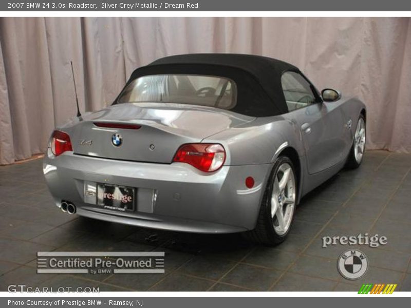 Silver Grey Metallic / Dream Red 2007 BMW Z4 3.0si Roadster