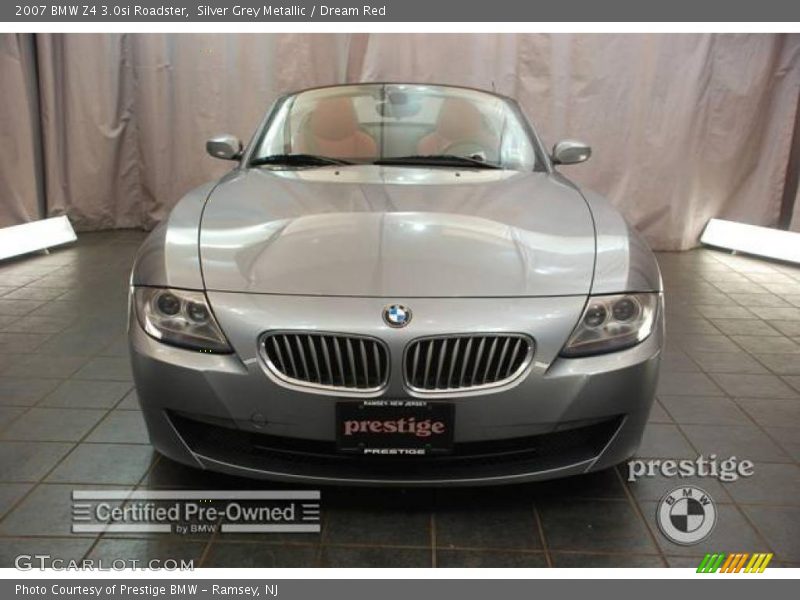 Silver Grey Metallic / Dream Red 2007 BMW Z4 3.0si Roadster