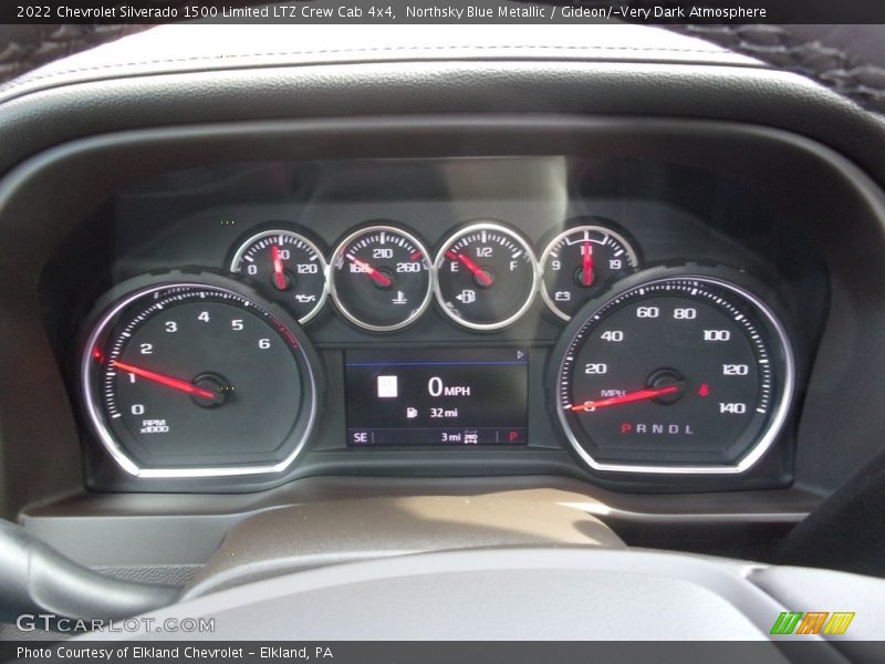 Northsky Blue Metallic / Gideon/­Very Dark Atmosphere 2022 Chevrolet Silverado 1500 Limited LTZ Crew Cab 4x4
