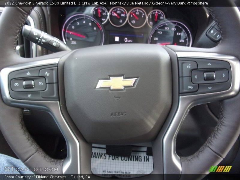 Northsky Blue Metallic / Gideon/­Very Dark Atmosphere 2022 Chevrolet Silverado 1500 Limited LTZ Crew Cab 4x4