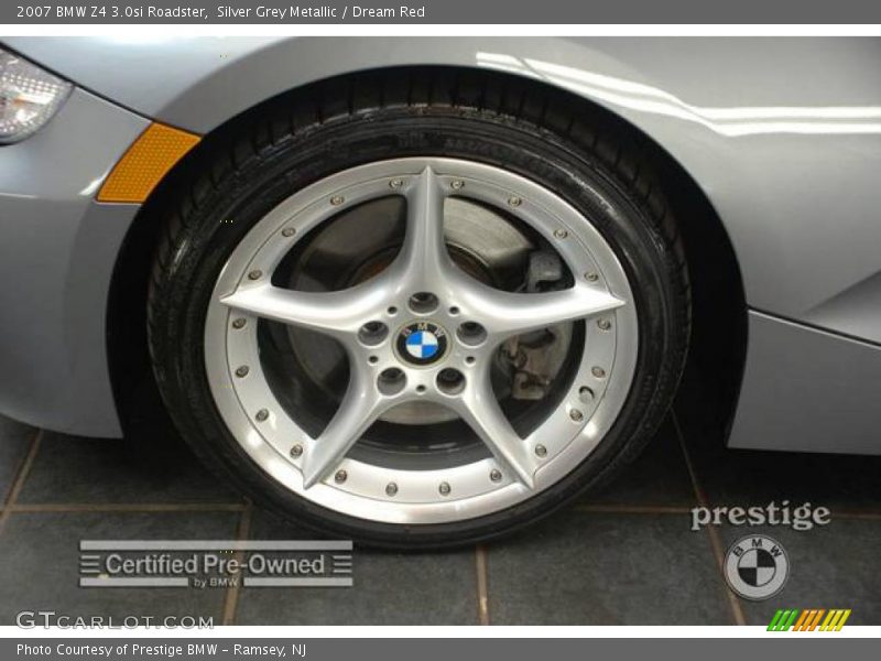 Silver Grey Metallic / Dream Red 2007 BMW Z4 3.0si Roadster