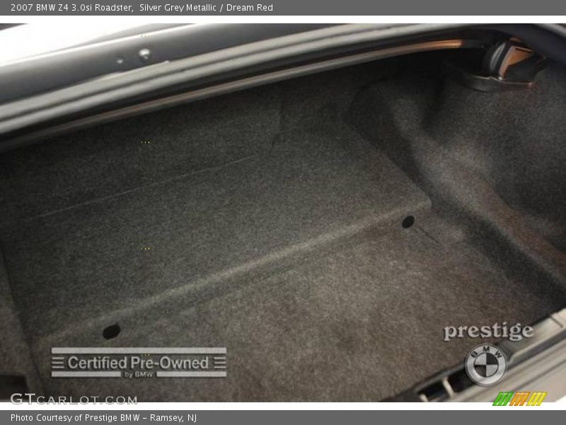 Silver Grey Metallic / Dream Red 2007 BMW Z4 3.0si Roadster