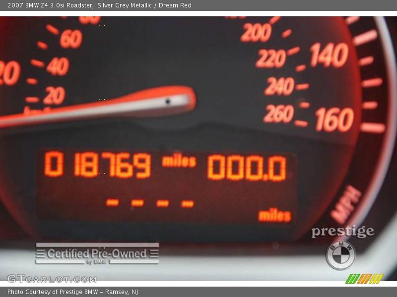 Silver Grey Metallic / Dream Red 2007 BMW Z4 3.0si Roadster