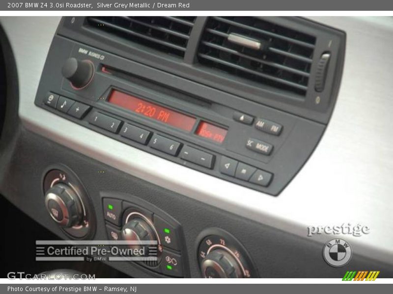 Silver Grey Metallic / Dream Red 2007 BMW Z4 3.0si Roadster