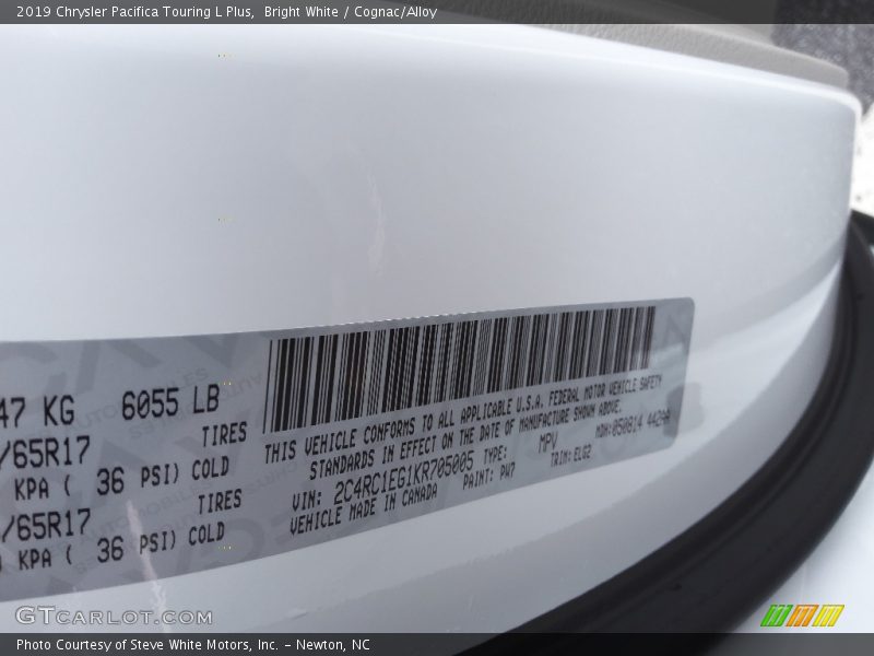 Bright White / Cognac/Alloy 2019 Chrysler Pacifica Touring L Plus