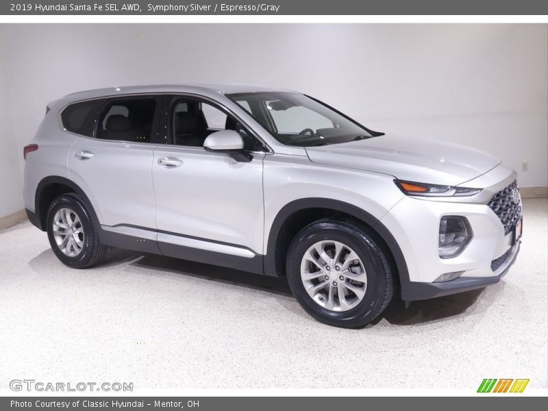Symphony Silver / Espresso/Gray 2019 Hyundai Santa Fe SEL AWD