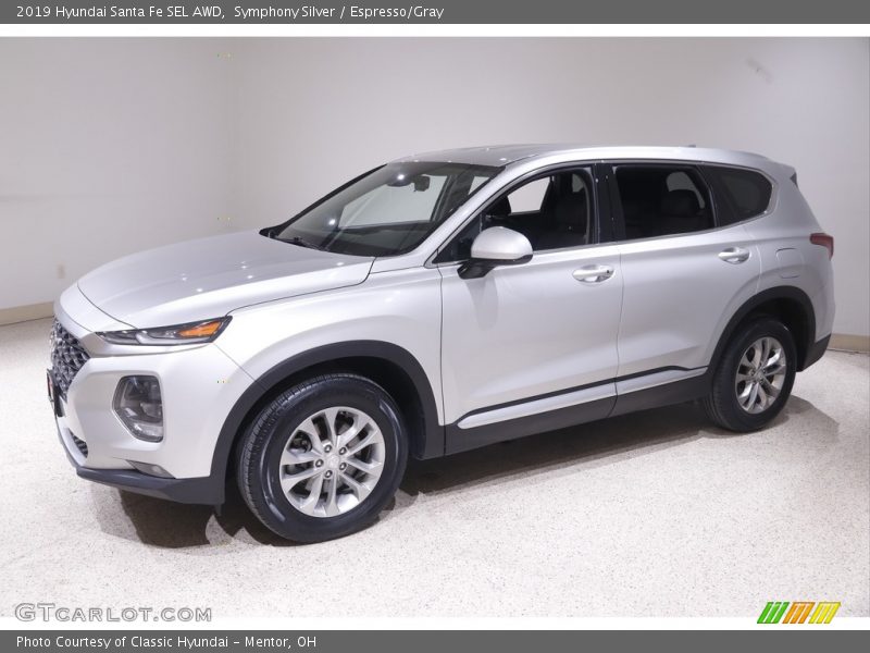 Symphony Silver / Espresso/Gray 2019 Hyundai Santa Fe SEL AWD