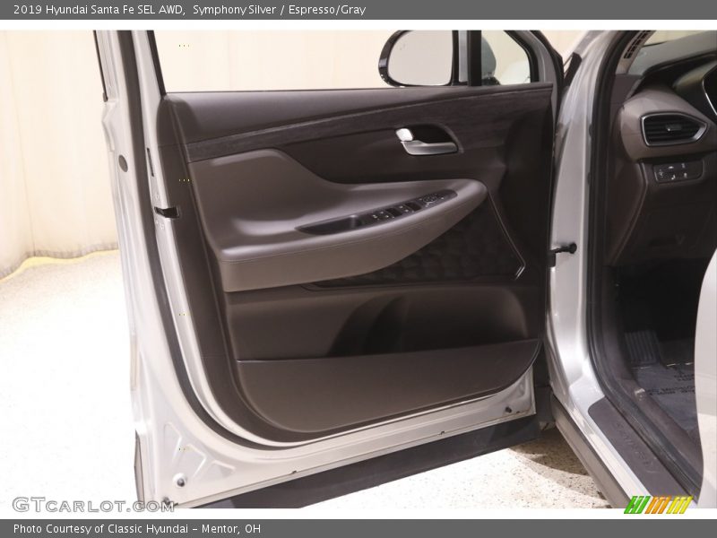 Symphony Silver / Espresso/Gray 2019 Hyundai Santa Fe SEL AWD