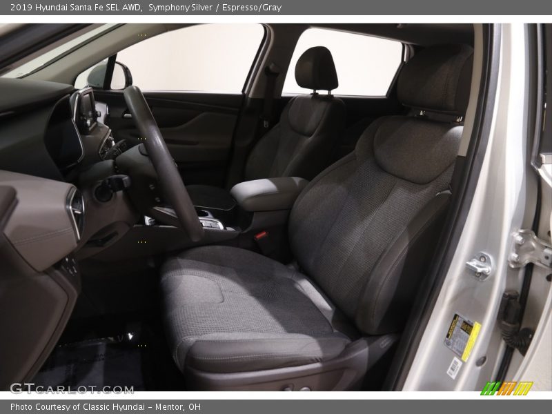Symphony Silver / Espresso/Gray 2019 Hyundai Santa Fe SEL AWD