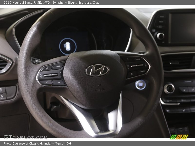 Symphony Silver / Espresso/Gray 2019 Hyundai Santa Fe SEL AWD