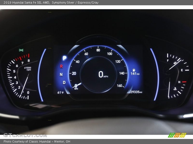 Symphony Silver / Espresso/Gray 2019 Hyundai Santa Fe SEL AWD
