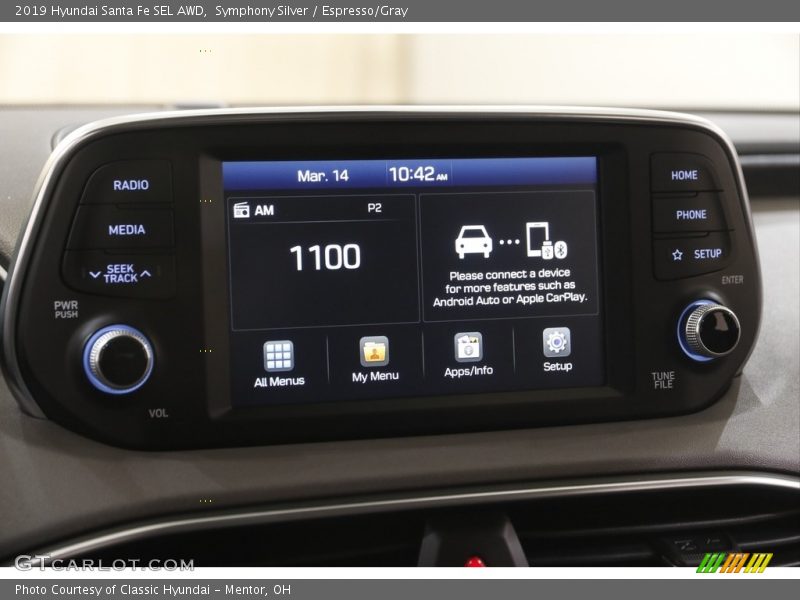 Symphony Silver / Espresso/Gray 2019 Hyundai Santa Fe SEL AWD