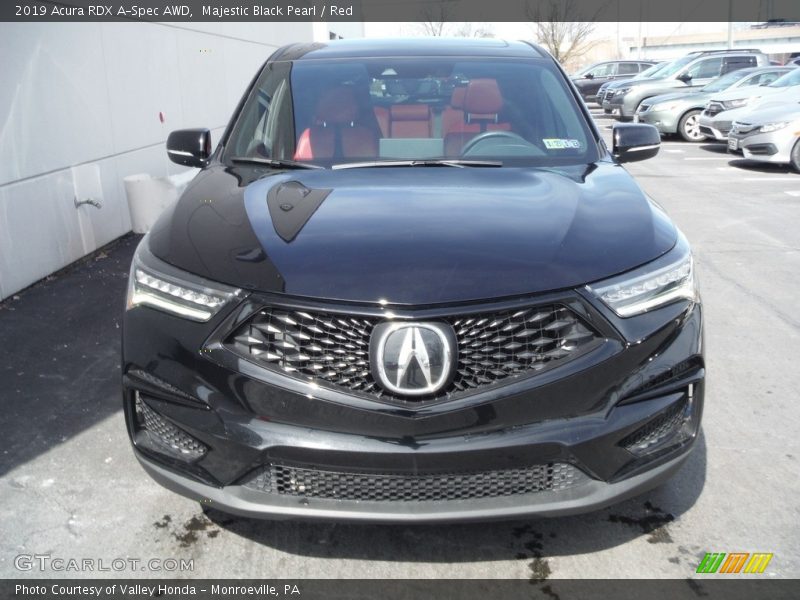 Majestic Black Pearl / Red 2019 Acura RDX A-Spec AWD