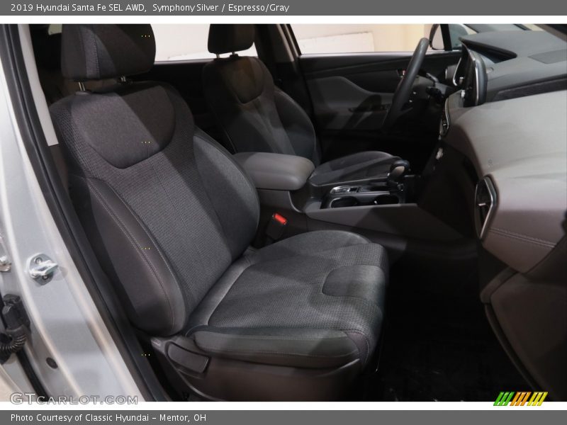 Symphony Silver / Espresso/Gray 2019 Hyundai Santa Fe SEL AWD