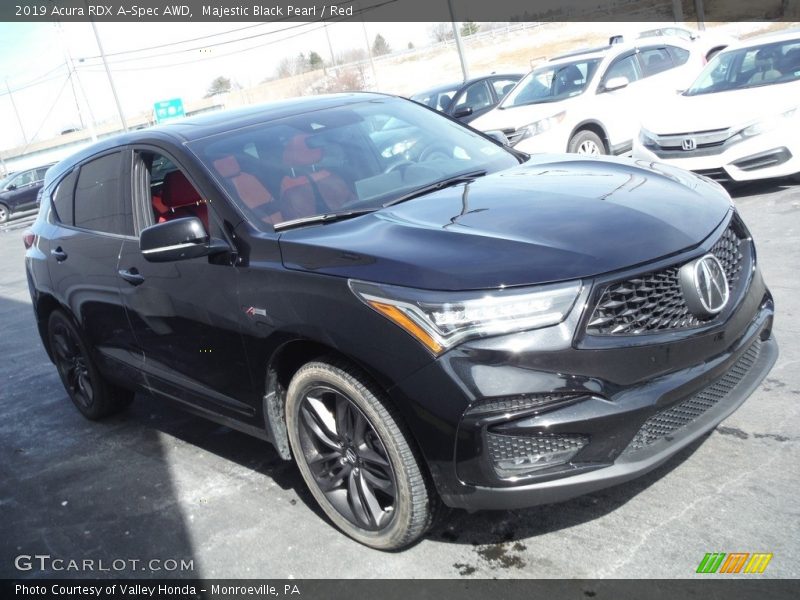 Majestic Black Pearl / Red 2019 Acura RDX A-Spec AWD