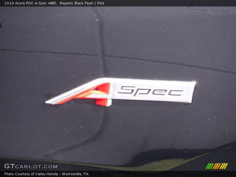 Majestic Black Pearl / Red 2019 Acura RDX A-Spec AWD
