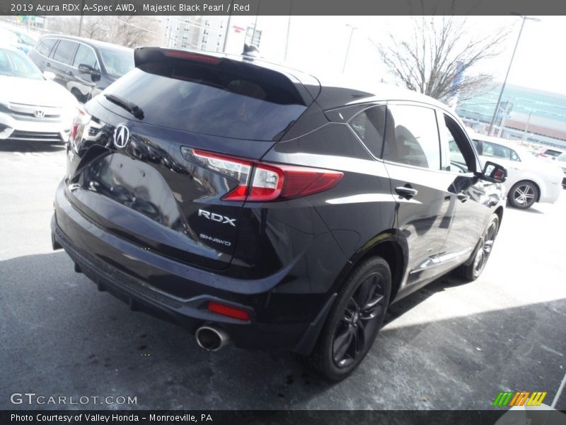 Majestic Black Pearl / Red 2019 Acura RDX A-Spec AWD