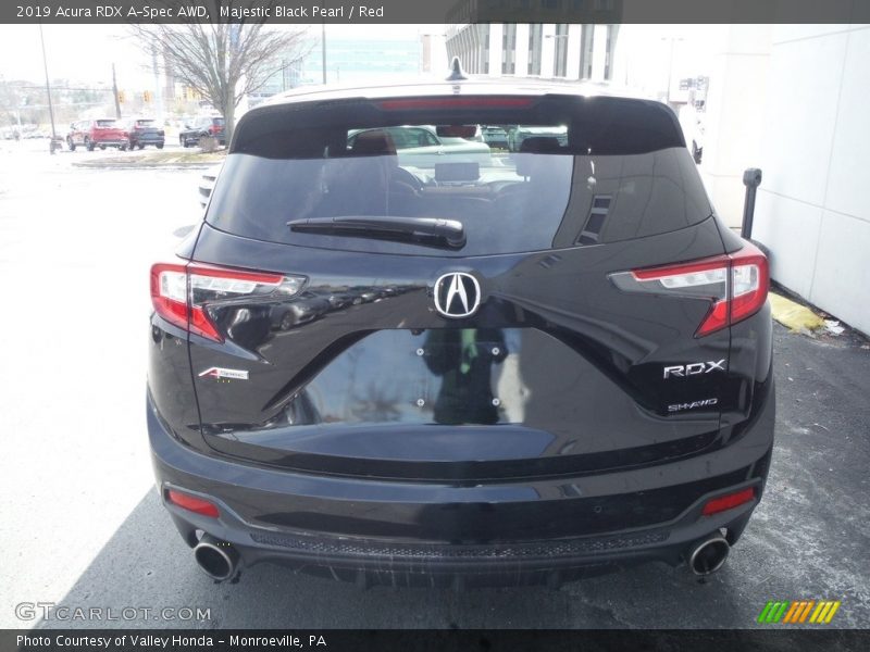 Majestic Black Pearl / Red 2019 Acura RDX A-Spec AWD