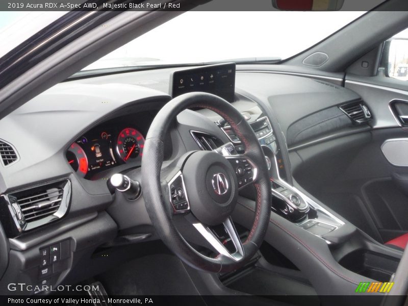 Majestic Black Pearl / Red 2019 Acura RDX A-Spec AWD