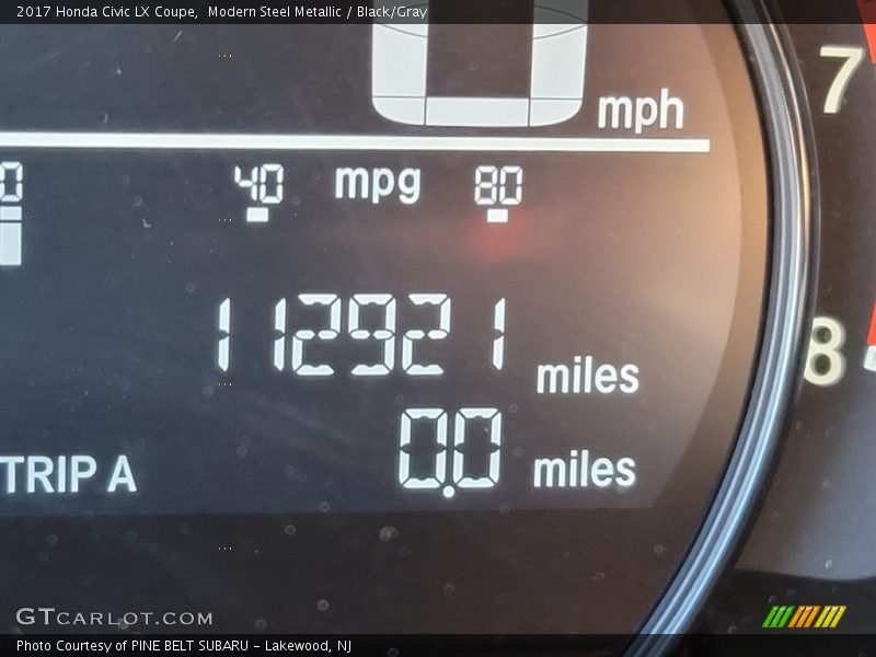 Modern Steel Metallic / Black/Gray 2017 Honda Civic LX Coupe