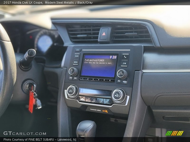 Modern Steel Metallic / Black/Gray 2017 Honda Civic LX Coupe