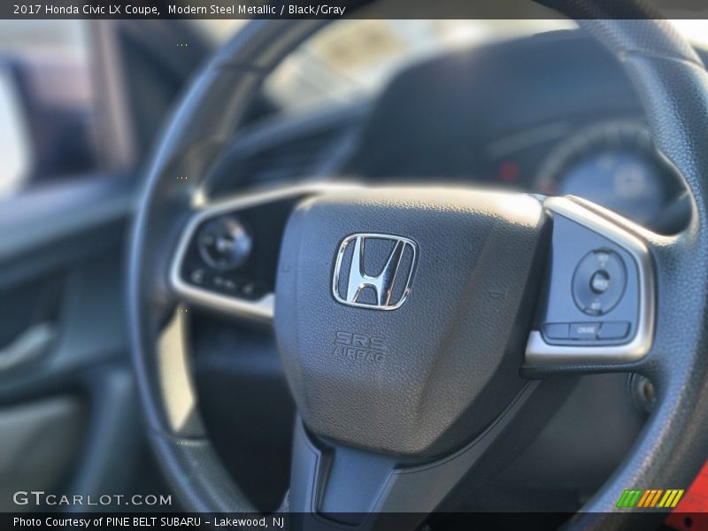 Modern Steel Metallic / Black/Gray 2017 Honda Civic LX Coupe