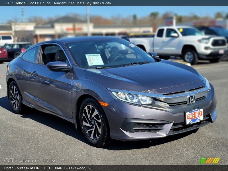 Modern Steel Metallic / Black/Gray 2017 Honda Civic LX Coupe