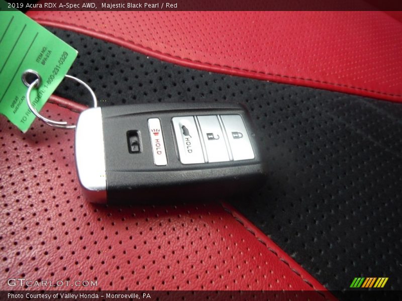 Majestic Black Pearl / Red 2019 Acura RDX A-Spec AWD