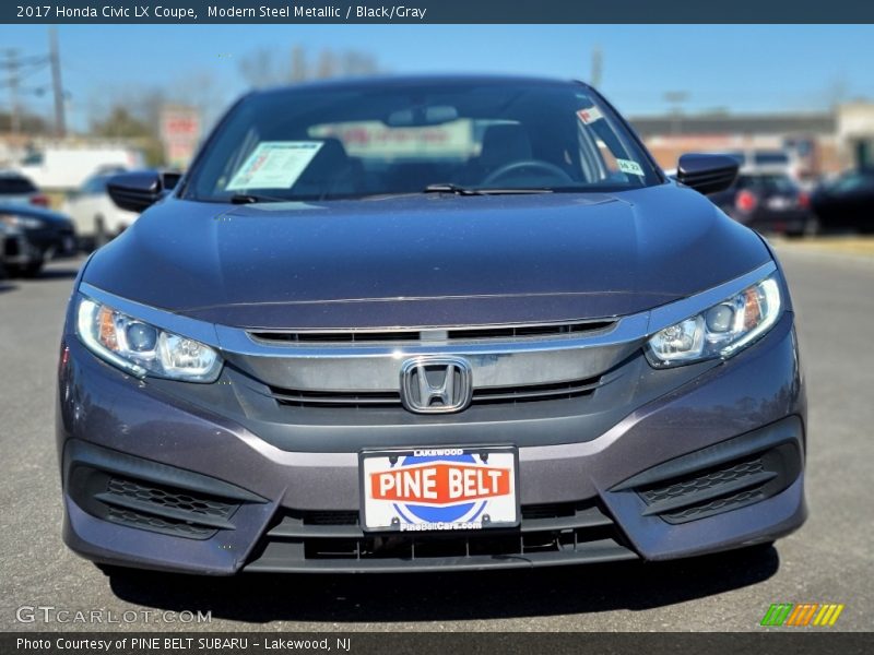 Modern Steel Metallic / Black/Gray 2017 Honda Civic LX Coupe