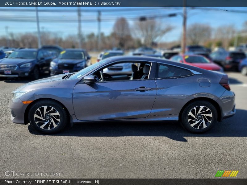 Modern Steel Metallic / Black/Gray 2017 Honda Civic LX Coupe