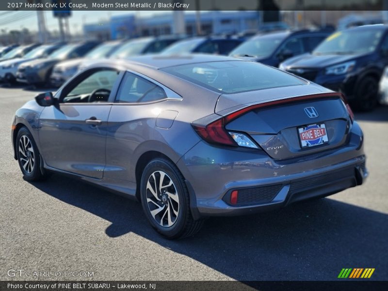 Modern Steel Metallic / Black/Gray 2017 Honda Civic LX Coupe