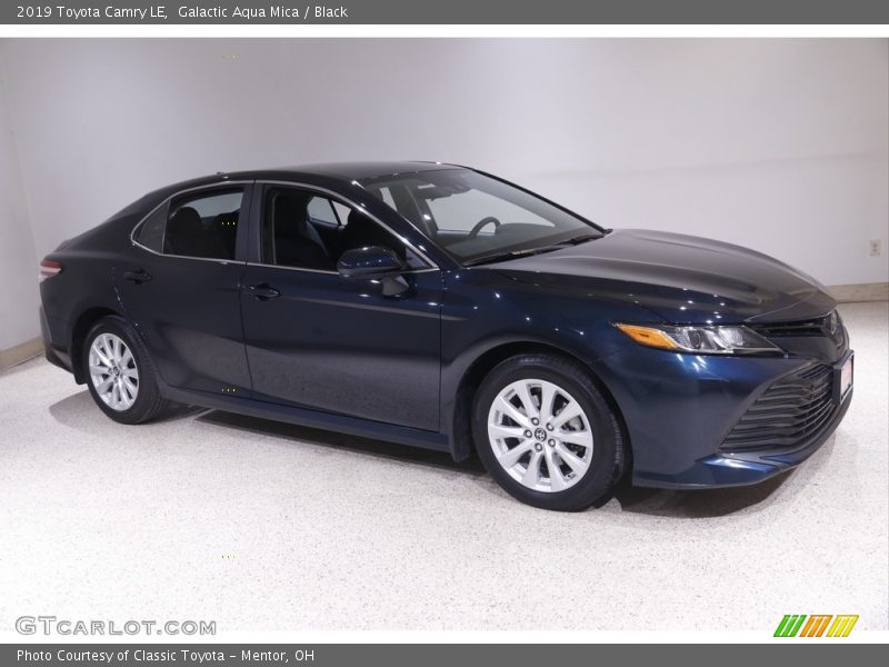 Galactic Aqua Mica / Black 2019 Toyota Camry LE