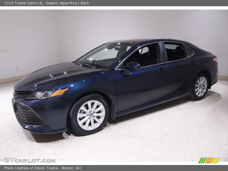 Galactic Aqua Mica / Black 2019 Toyota Camry LE